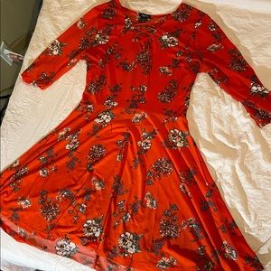Red floral dress